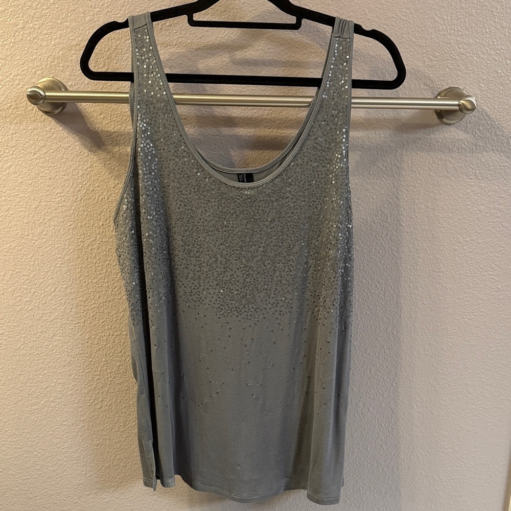 Maurices Silver Sequin Tank Top